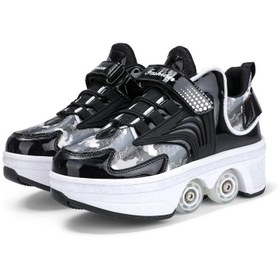 Resim Tekerlekli Ayakkabı Modelleri | Kaykay Ayakkabı | Paten Ayakkabı - Siyah Cırtcırt / 41 