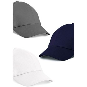 Resim Unisex 3'lü Set Gri,beyaz Ve Lacivert Renk Beyzbol Şapka - Unisex Çok Renkli 