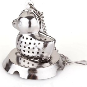 Resim PremiumPort Çay Demleyici Ördek Modeli, French Press Süzgeçli Bitki Çayı Demleme Seti 