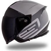 Resim Palio 2.0 Scout Mat Titanyum-siyah Güneş Vizörlü Açık Kask C1 Siyah 