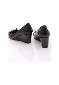 Resim Dgn 25822 Kadin Dolgu Taban Ayakkabi Siyah Rugan 