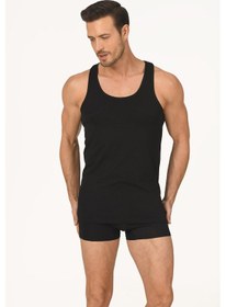 Resim Nbb Erkek Siyah Yuvarlak Yaka 40-1 Likra Sporcu Atlet 