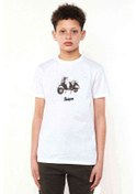 Resim Vespa Baskılı Unisex Çocuk Beyaz T-Shirt (534781270) 