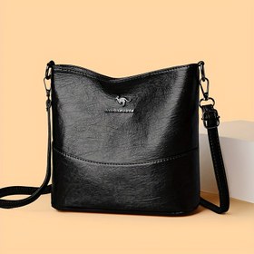 Resim Kadınlar için Vintage Tarzı Çapraz Çanta - Minimalist Düz Renk Omuz Çantası, Ayarlanabilir Askı, Fermuar Kapanışı ve Polyester Astar, Durum İçin Hazır, Durum Çantası | Vintage Çapraz | Ayrılabilir Askılı Çanta 