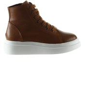 Resim Bueno Shoes Taba Deri Kadın Dolgu Topuklu Bot 01wt4708 
