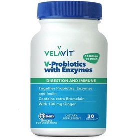 Resim Velavit V-Probiotics with Enzymes 30 Kapsül 