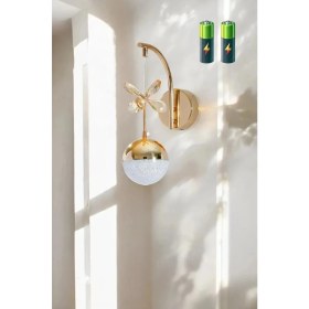 Resim sierra Şık Sarkıt Gold Kaplama Oturma Yatak Mutfak Çocuk Odası Duvar LED Pilli Aplik 