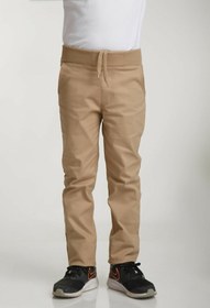 Resim FATELLA Unısex Çocuk Rıbana Bel Camel Canvas Okul Pantolonu 