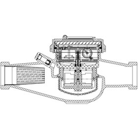 Resim Klepsan 11/2" Soğuk Su Sayacı - Kuru Tip - Rakorlu 