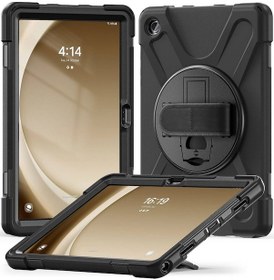Resim Samsung Galaxy Uyumlu Tab A9 Plus Sm-x210 Kılıf Askılı Standlı Tank Koruyucu Dönebilen Kapak Defender 