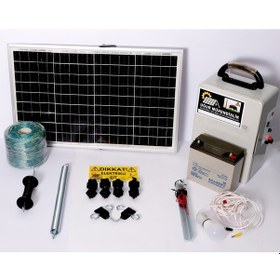 Resim Elektrikli Çit 24ah-set2 Domuz Kovucu Cihazı 50 Watt Paneli 500metre Örgü-demir 