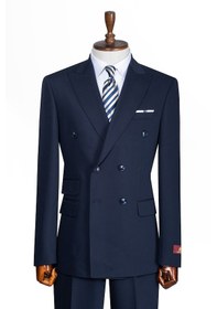 Resim İlayda Emir Luxury, İtalyan Kesim,slim Fit, Kruvaze, Erkek Takım Elbise Lacivert 