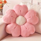 Resim Ekstra Büyük Çiçek Desenli Yastık - Pastel Pembe, Oturma Odası ve Yatak Odası için Dekoratif Aksesuar, Lüks Ev Dekoru, Yumuşak Peluş Koltuk Yastığı, Rahat Dokulu Yorgan Örtüsü 