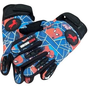 Resim Motosiklet Çocuk Eldiveni Tpr Velcro Kids Motor Eldiven Spider 