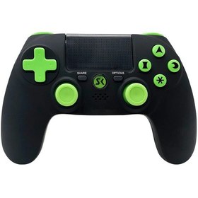 Resim Yağ Yeşil-kablosuz Oyun Denetleyicisi Ps4 Playstation 4 İçin Kablosuz Çift Şok Oyun Joystick Altı Eksenli Jiroskop Hareket Algılama Gamepad 
