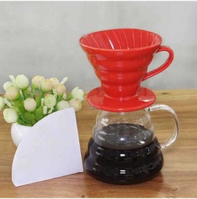 Resim Epinox Seramik Demleme V60 Kırmızı 