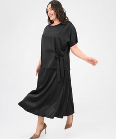 Resim Kadın Büyük Beden Saten Etek Takım 6310-25 - 3XL / Bej 