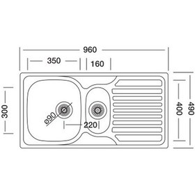 Resim Paslanmaz Çelik Eviye 50*100cm Gri 