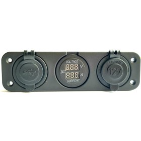 Resim Marin Çakmaklık+Usb Soketi+Voltmetre+Ampermetre 