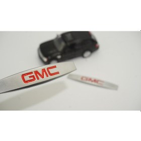 Resim Gmc Logo Yan Çamurluk 3M 3D Krom Metal Logo Amblem 