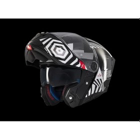 Resim Mt Helmets Mt Atom 2 Strange B2 Çene Açılır Kask Siyah Beyaz 