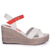 Resim Elile Shoes Yüksek Kalite Doğal Keten Topuklu Kadın Sandalet 33-34-35-41-42-43-44 Numara 