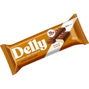 Resim DELLY Çikolata Kaplı Yüksek Proteinli Bar - Karamel Aromalı 40g 