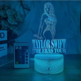 Resim 3d Taylor Swift Led Gece Lambası 16 Renk Alt Değiştirme Masası Başucu Lambası Ev Dekorasyonu Swiftie Hayranları Noel Doğum Günü Hediyeleri Çok Renkli 
