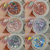 Resim 1 adet Aurora Gradyan Sedefli Toz - Ultra İnce Büyük Payetli Tırnak Cilası Takısı, Renkli Tırnak Simli Payetler, Holografik Tırnak Simli Payetler, Manikür Tasarımı İçin Tırnak Sanatı Süsleme Seti 
