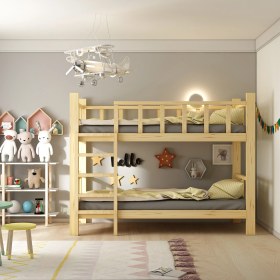 Resim Givayo Wood's Woody Montessori Yatak Ranza Doğal Ahşap 