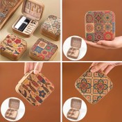 Resim 1 adet Boho Tarzı Taşınabilir Takı Kutusu - Eğlenceli, Çoklu Bölme Organizatörü, Zipli Kapanışlı Küpe, Yüzük, Kolye için | Sevgililer Günü ve Yeni Yıl için Mükemmel Hediye, Seyahat Takı Organizatörü | Eğlenceli Tasarım | Fermuarlı Depolama Kutusu, Takı Kutuları 