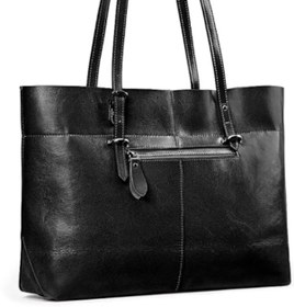 Resim Siyah Renk Hakiki Deri Kadın Tote Omuz Çantası By Erhantoy Siyah 