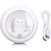 Resim Kedi Şekilli Hareketli Gece Lambası - Yongtao A 