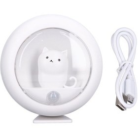 Resim Kedi Şekilli Hareketli Gece Lambası - Yongtao A 