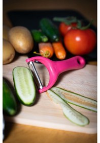 Resim Solingen Mat Pembe Sapan Soyacak Paslanmaz Alman Çeliği, Ergonomik Sap, Çift Yönlü Kullanım-178 Pembe 