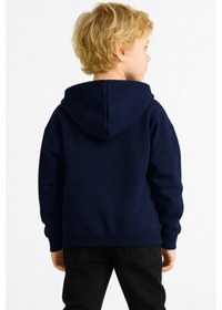 Resim Ahengim Kız - Erkek Çocuk Basic Fermuarlı Kalın 3 İplik Kışlık Okul Sweat Ak1815 Lacivert 