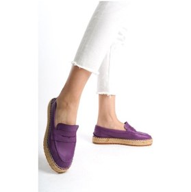 Resim Mubiano Hakiki Deri Mbsvk23a001-mr Kadın Mor Espadril & Babet Mor 