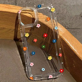 Resim 1 adet Renkli Küçük Çiçek Desenli Düşmeye Karşı Koruyucu Cep Telefonu Kılıfı iPhone 16 15 14 13 12 11 Pro Max 12 Mini XS XR X 8 7 Plus SE 2022 için Yumuşak Şeffaf Koruyucu Kapak 