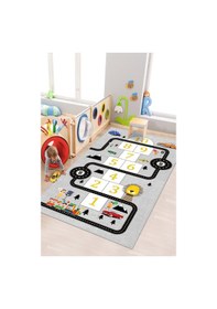 Resim West Home Oyun Halısı Makinede Yıkanabilir Kaymaz Taban Leke Tutmaz Antibakteriyel Çocuk Odası Halısı Wh 504 Gri 