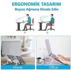 Resim Alüminyum Ayarlı Laptop Yükseltici Ayarlanabilir Katalanır Laptop Tutucu Stand 