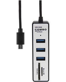 Resim Se Usb-c Hub Tip C - Usb 3.0 Adaptörü Sd/micro Sd/tf Kart Okuyucu -gri 