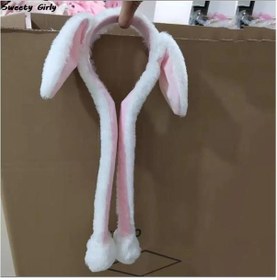 Resim Taç Işıklı Hareketli Kulaklı Peluş Sevimli Tavşan Kulak Kız Çocuk 