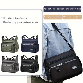 Resim Unisex Kare Çapraz Messenger Çanta, Çok Cepli Tasarım, Ayarlanabilir Askı & Altın Tonu Donanım - Dayanıklı Astar, Fermuarlı Kapatma - Erkekler & Kadınlar için Günlük Komutan Çantası (Siyah/Lacivert/Zeytin/Daha Fazla Renk Mevcut) - Çok Yönlü Günlük İş & Seyahat 