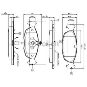 Resim BOSCH 986460938 Fren Balatası Ön Astra F 91- Vectra A 88- Corsa A 82- Corsa B 93- Combo 93-01 Tigra A 94- / Lanos 97- Nexıa 96- / Xj6 75- 