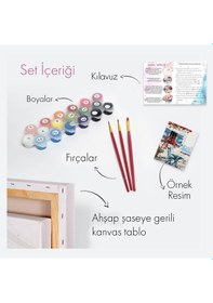 Resim Sayılarla Boyama Seti 40 x 50 CM Tuval Şasesine Gerili Renkli Rıhtım 