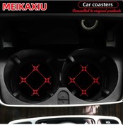 Resim 2'li Baskılı Büyük Kareli Kumaş Lastik Tampon, General Motors Bardak Kırmızı Kırmızı 