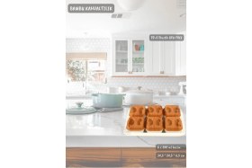 Resim Feyza Design Bambu Renkli 6'lı Kahvaltılık Seti, Bpa Free, Şık ve Pratik Tepsili 