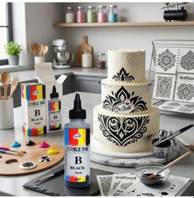 Resim Yenilebilir Yazıcı Mürekkebi Siyah 115 Ml Pasta Baskı Ve Gıda Yazıcı Mürekkebi 