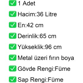 Resim Akdenizpos MA36 Şarküteri ve Kuruyemiş Metal Market Arabası 36 Litre Füme 
