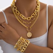 Resim 8 adet/5 adet Moda Çok Yönlü Kabartmalı Kolye Seti Bileklik Seti Kadın Takı Seti Günlük Kullanım ve Şenlik Hediyeleri için Uygun 